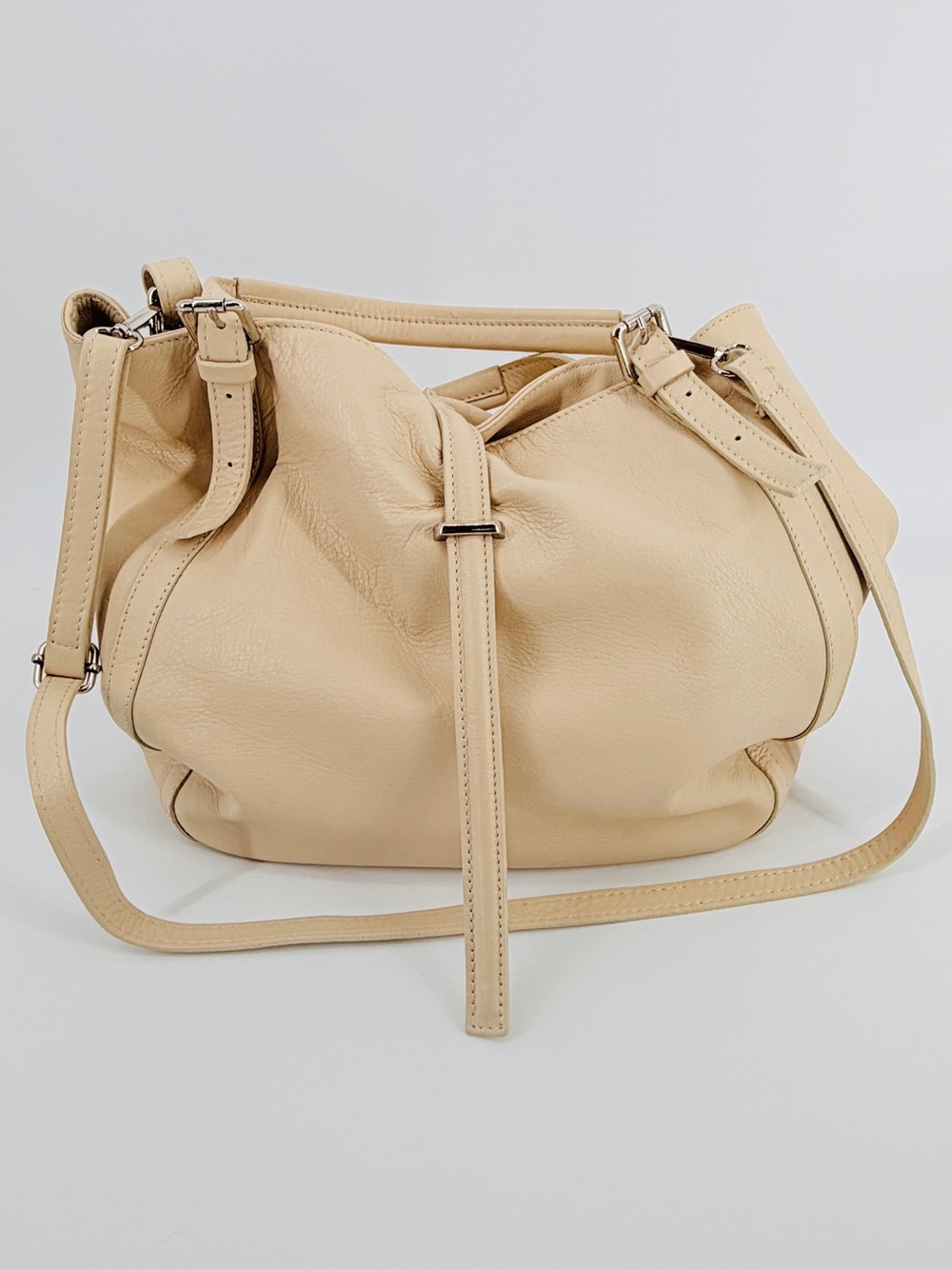 Y2K Slouch Bag Hobo Bag 100% Italian leather Carla Ferreri beige balletcore